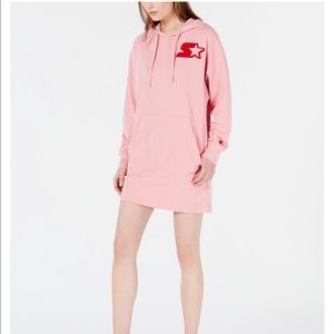 NWT Starter pink graphic hoodie dress size S